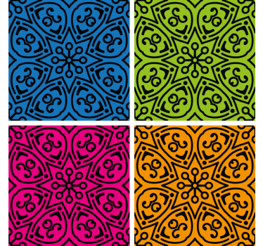 Tile wallpaper with mandala designs - TenStickers