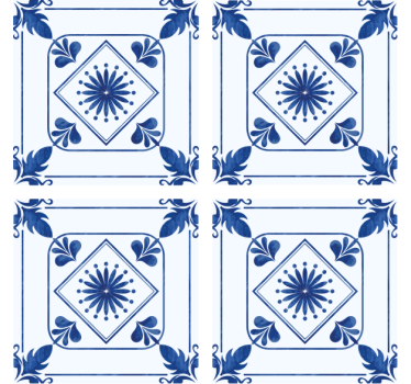 Tile wallpaper elaborate floral design - TenStickers