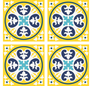 Tile wallpaper floral pattern ceramic design - TenStickers
