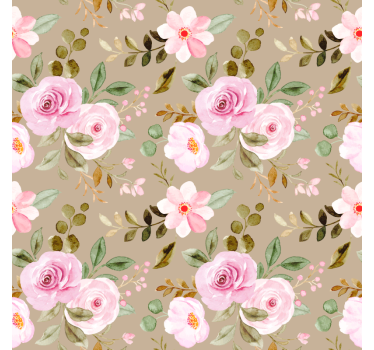 Flower wallpaper vintage beige rose texture - TenStickers