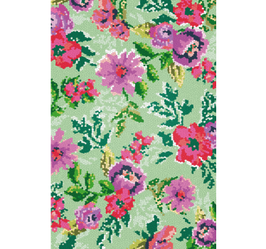 Flower wallpaper mosaic floral design - TenStickers