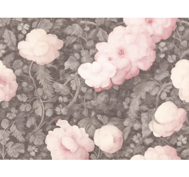 Flower wallpaper vintage linen blossom - TenStickers