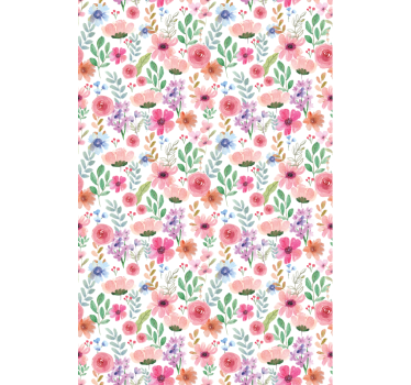 Multicolor flower wallpaper - TenStickers