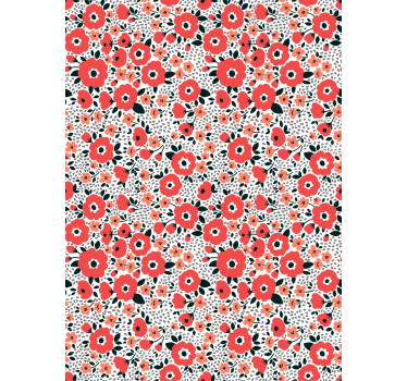 Flower wallpaper abstract red poppies design - TenStickers