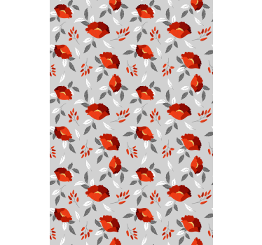 Flower wallpaper floating red poppies - TenStickers