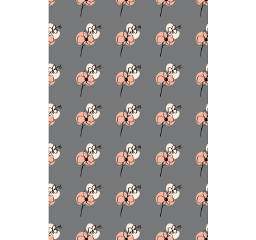 Flower wallpaper with abstract orchid line art - TenStickers