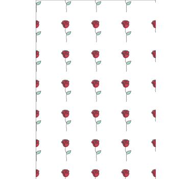 Flower wallpaper cute red rose line art design - TenStickers