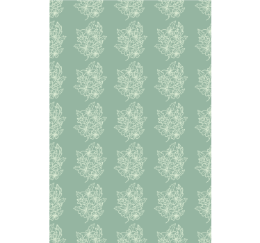 Flower wallpaper in green minimalist style - TenStickers