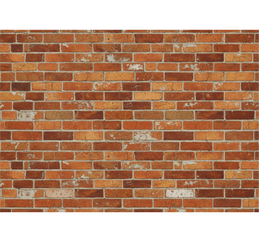 Industrial wallpaper orange brick pattern - TenStickers