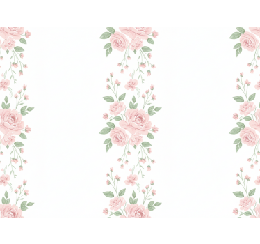 Flower wallpaper light pink floral design - TenStickers