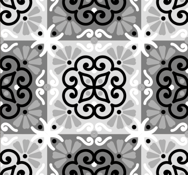 Tile wallpaper with ornate tile design - TenStickers