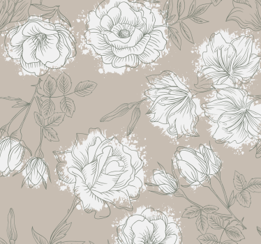 Vintage style peony wallpaper Nature Wallpaper - TenStickers