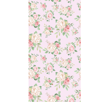 Pink peonies on grey wallpaper Nature Wallpaper - TenStickers