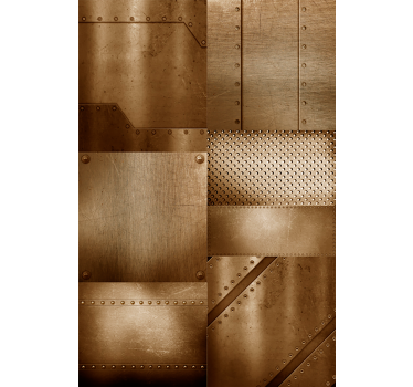 Metallic Texture Panels industrial wallpaper - TenStickers