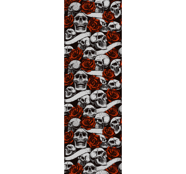 Flower wallpaper gothic skulls and florals - TenStickers