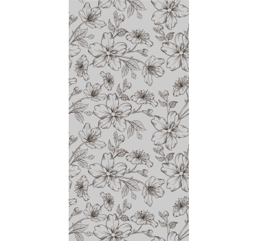 Floral Sketch Elegance flower wallpaper - TenStickers