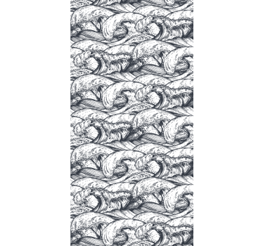 Agitated Ocean Toilet Wallpaper - TenStickers