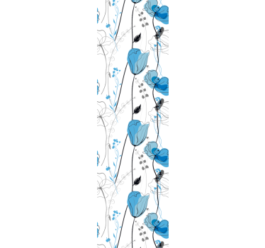 Blue Floral Elegance flower wallpaper - TenStickers