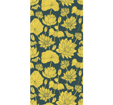 Yellow blooming lotus nature wallpaper - TenStickers