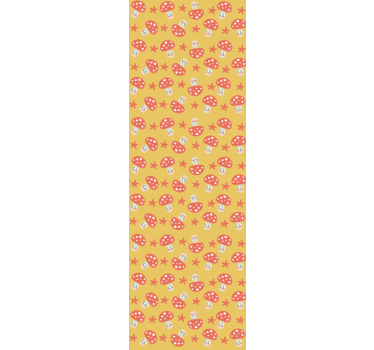 Playful Mushroom Pattern ornamental wallpaper - TenStickers