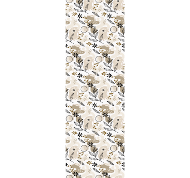 Stylish beige leaves pattern Floral Wallpaper - TenStickers