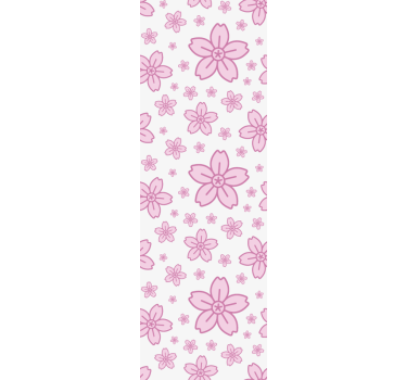 Pink floral pattern flower wallpaper - TenStickers