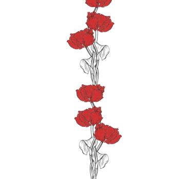 Red Floral Strips flower wallpaper - TenStickers