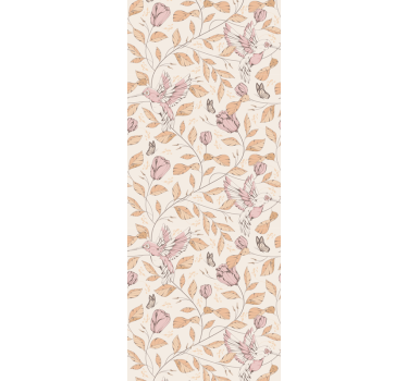 Delicate beige motif flower wallpaper - TenStickers