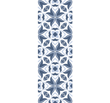 Blue Geometric Flowers tile wallpaper - TenStickers
