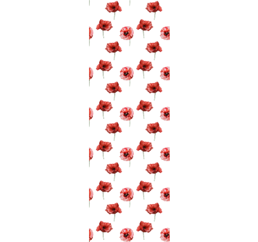 Red Poppy Pattern flower wallpaper - TenStickers