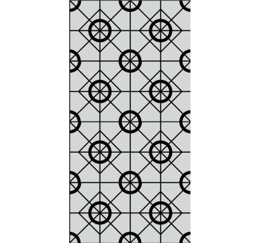Geometric black pattern tile wallpaper - TenStickers