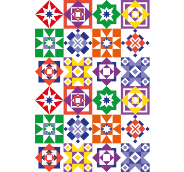 Multicolor design tile wallpaper - TenStickers