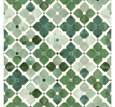 Arabian green pattern tile wallpaper - TenStickers