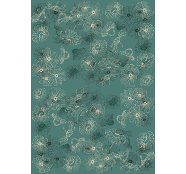 Elegant green display flower wallpaper - TenStickers