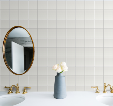 Simple white motif tile wallpaper - TenStickers