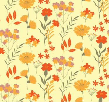 70's pop flowers pattern vintage wallpaper - TenStickers