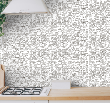 Coffee Beans Kitchen Vinyl Wallpaper - TenStickers