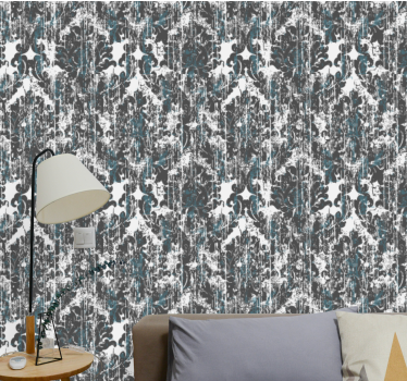 Distressed Damask tile wallpaper - TenStickers