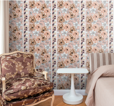 Elegant beige arrangement flower wallpaper - TenStickers