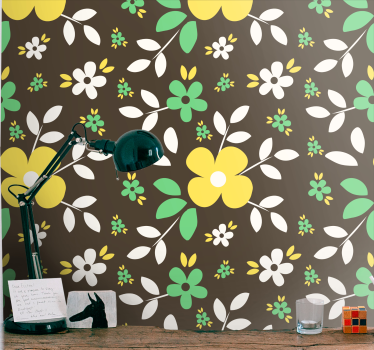 Floral Bloom Burst flower wallpaper - TenStickers