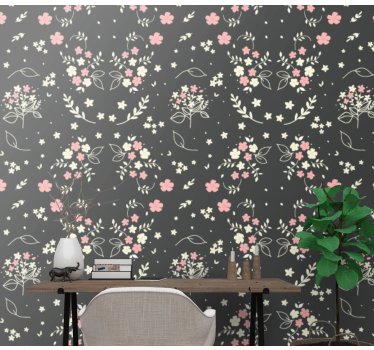 Floral Botanical Charm flower wallpaper - TenStickers