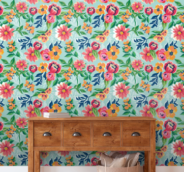 Floral Garden Design flower wallpaper - TenStickers