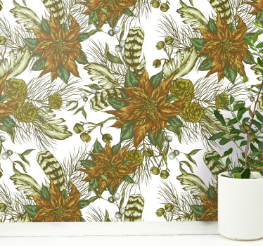 Natural winter elegance flower wallpaper - TenStickers