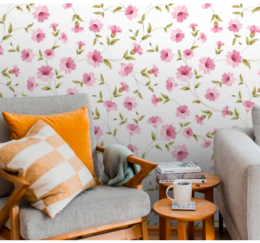Floral Vine Motif flower wallpaper - TenStickers