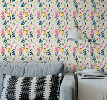 Floral Vivid Display flower wallpaper - TenStickers