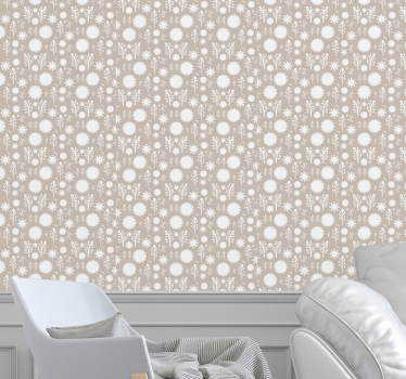 Floral White Display flower wallpaper - TenStickers