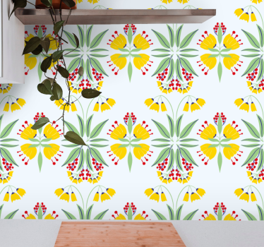 Floral Yellow Arrangement flower wallpaper - TenStickers