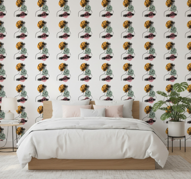 Flower wallpaper amazing woman's floral face - TenStickers