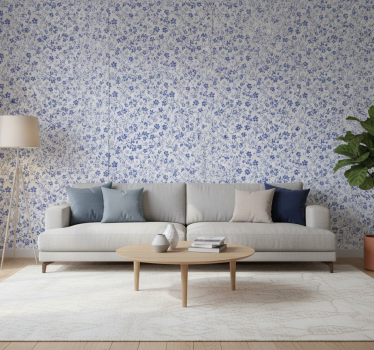 Flower wallpaper blue cherry blossom - TenStickers