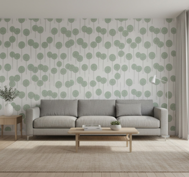 Flower wallpaper minimalistic tree design - TenStickers